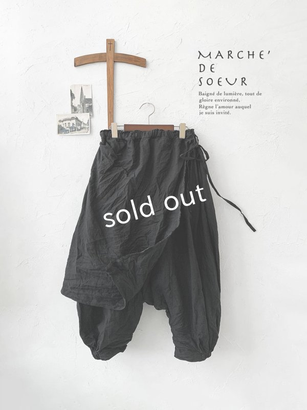 画像1: MARCHE' DE SOEUR/ タブリエパンツ・黒 (1)