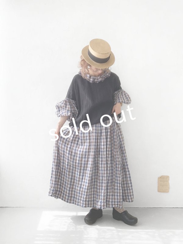 画像10: MARCHE' DE SOEUR／サイドリボンスカート・ブルーチェック (10)