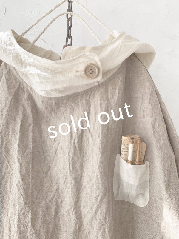 画像3: MARCHE' DE SOEUR／フードワンピース・生成り×オフ (3)