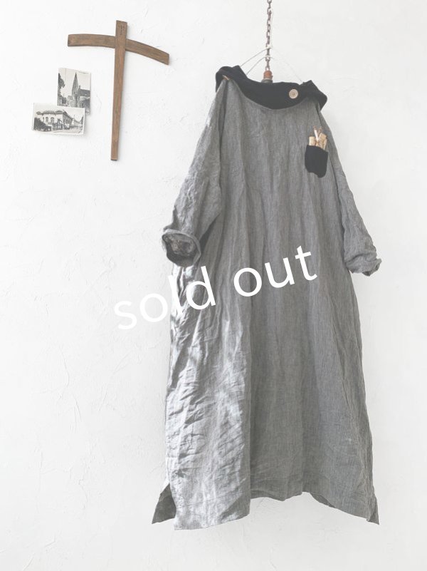 画像4: MARCHE' DE SOEUR／フードワンピース・杢ブラック×黒 (4)