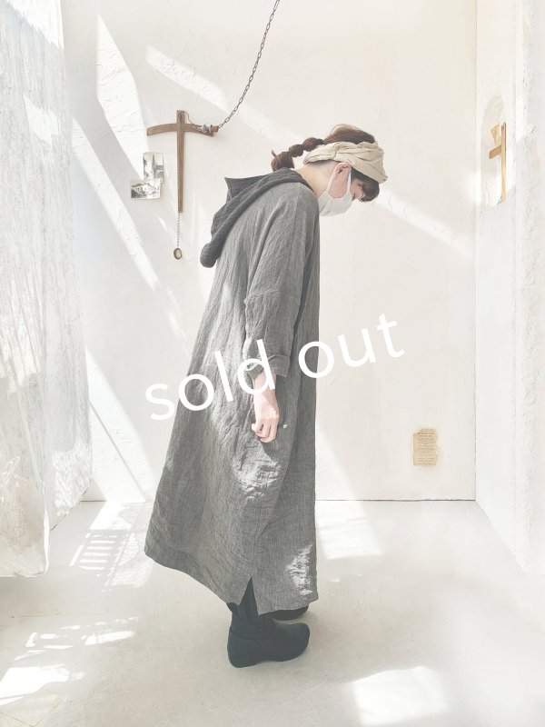 画像10: MARCHE' DE SOEUR／フードワンピース・杢ブラック×黒 (10)