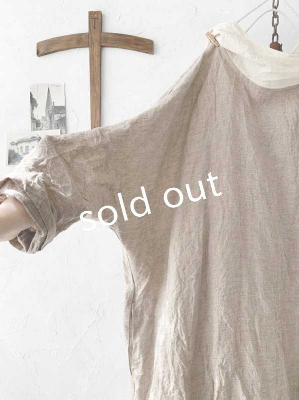 画像6: MARCHE' DE SOEUR／フードワンピース・生成り×オフ (6)