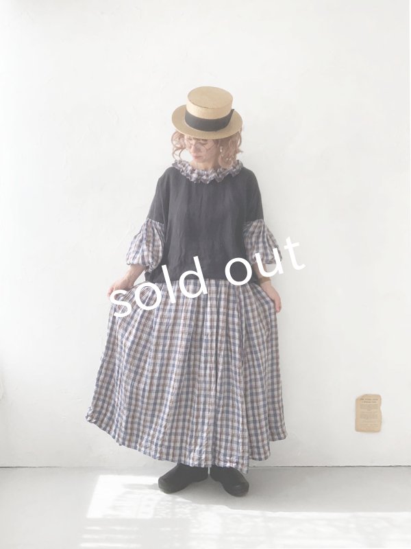 画像8: MARCHE' DE SOEUR／サイドリボンスカート・ブルーチェック (8)