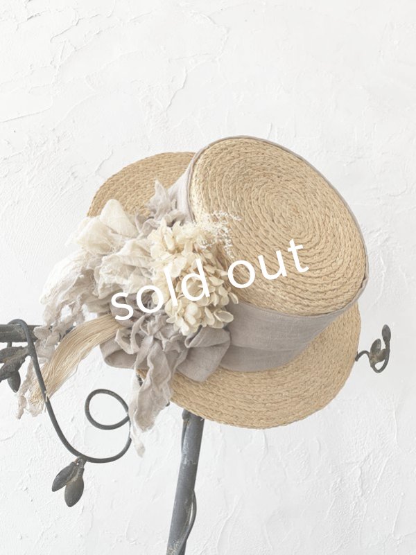 画像5: pollenbienco／プリザーブドフラワーの帽子・ナチュラル (5)