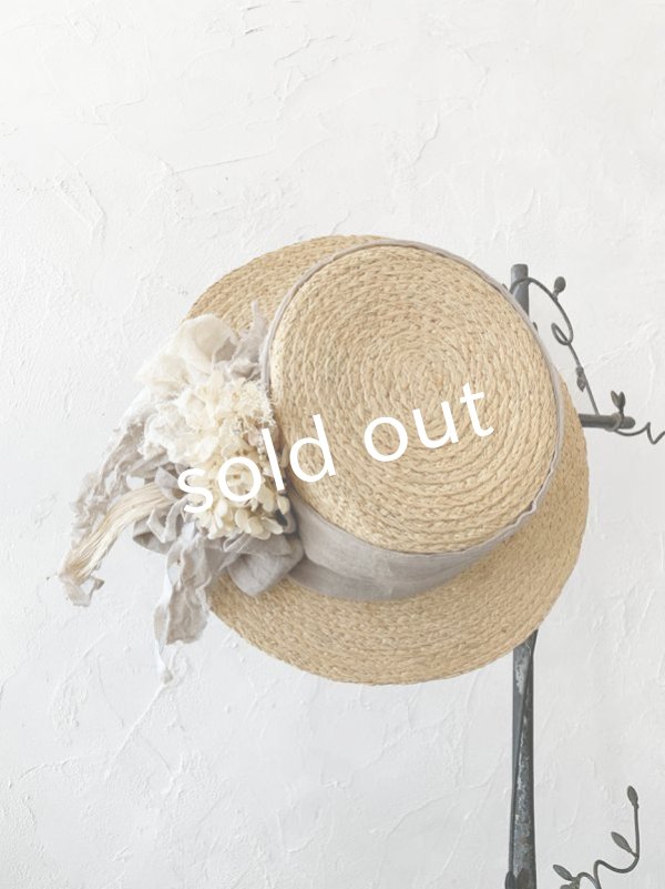 画像7: pollenbienco／プリザーブドフラワーの帽子・ナチュラル (7)
