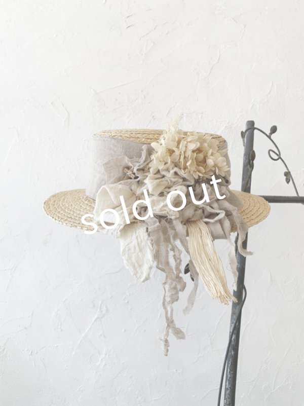 画像6: pollenbienco／プリザーブドフラワーの帽子・ナチュラル (6)