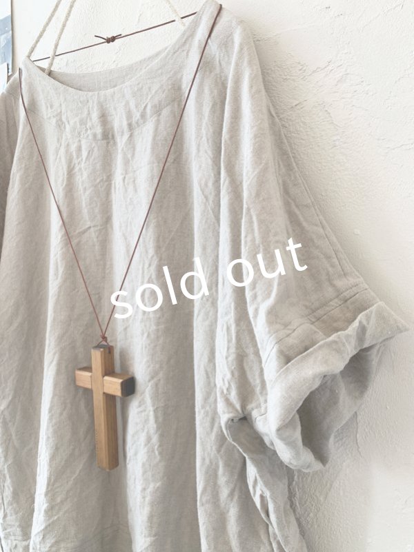 画像2: MARCHE' DE SOEUR／リネンプルオーバー・生成り (2)