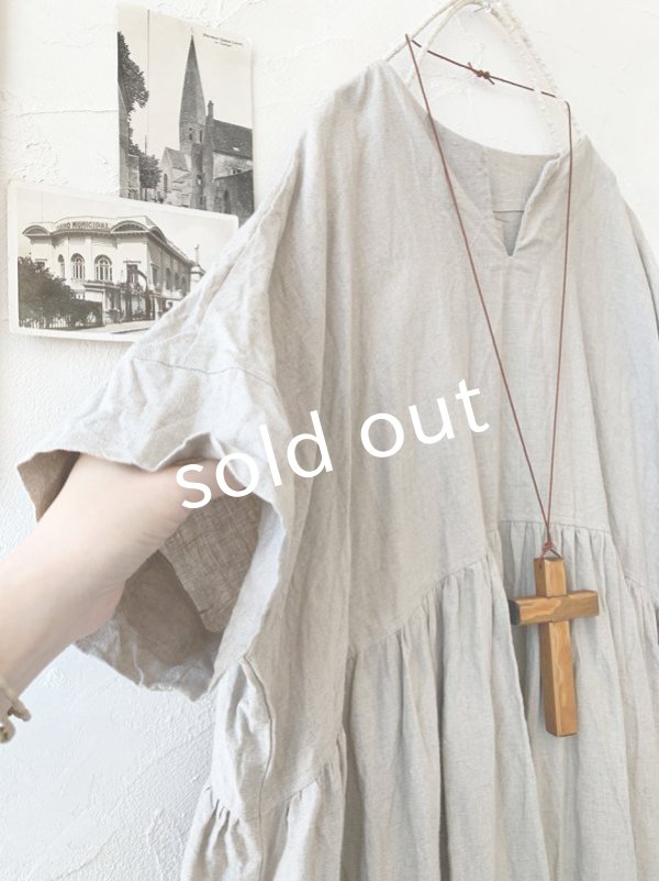 画像4: MARCHE' DE SOEUR／ギャザーワンピース・生成り (4)