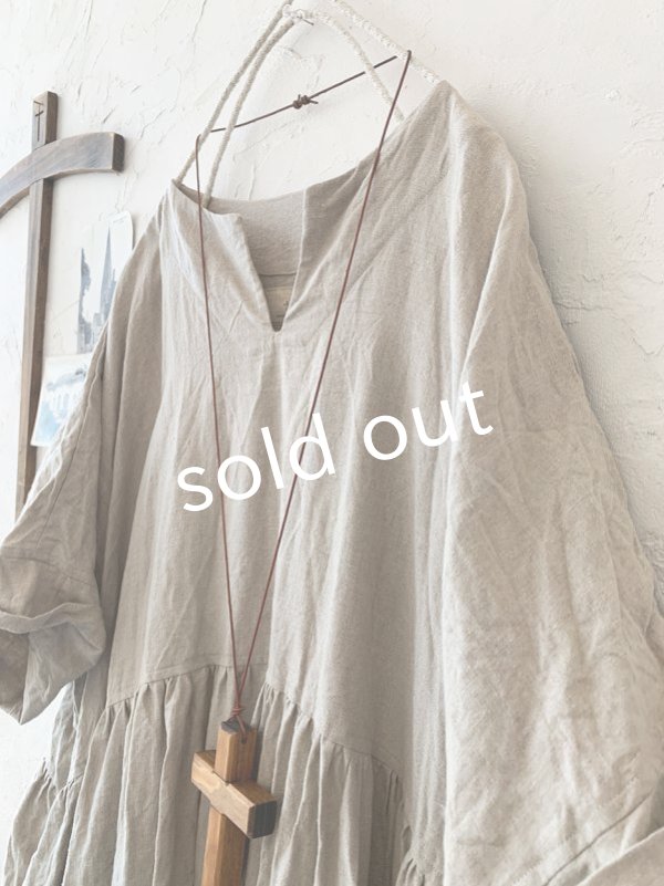 画像3: MARCHE' DE SOEUR／ギャザーワンピース・生成り (3)