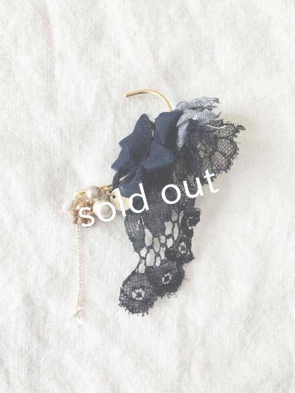 画像7: toromeco／コットンシルクのイヤーフック・dark navy (7)