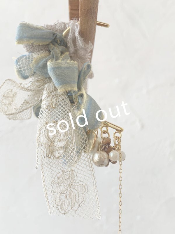 画像2: toromeco／コットンシルクのイヤーフック・antique blue (2)