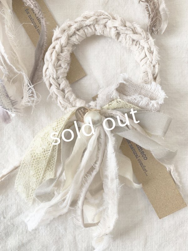 画像2: toromeco／裂き編みのシュシュantique (2)