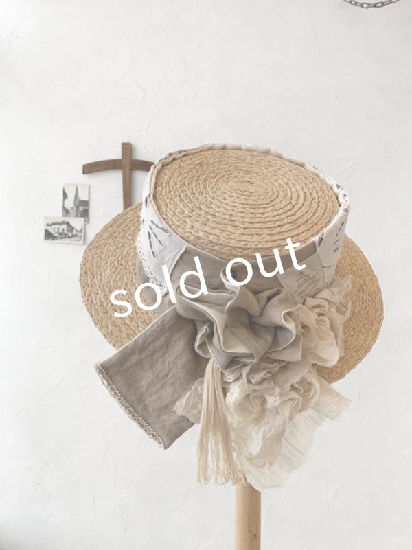 画像2: pollenbienco／アンティークレースの帽子・A (2)