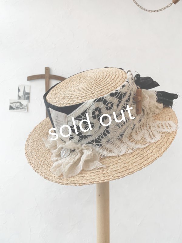 画像6: pollenbienco／アンティークレースの帽子・E (6)