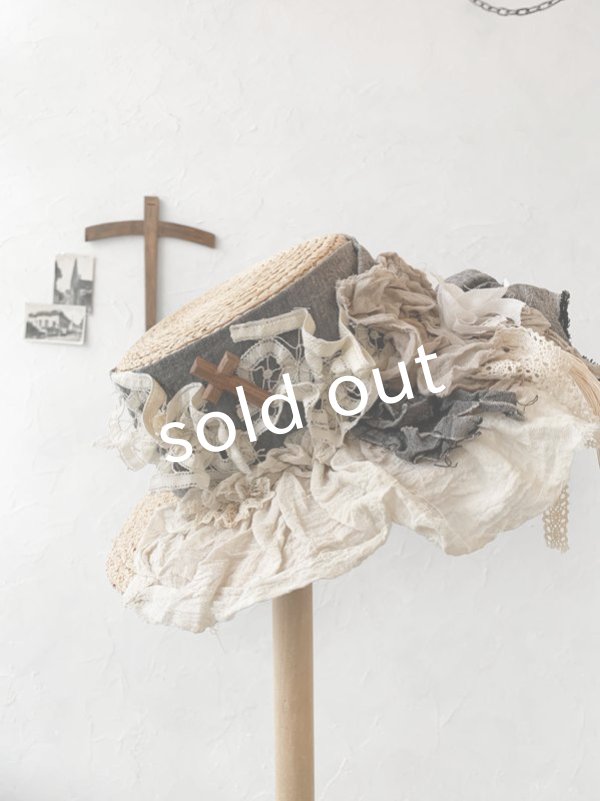 画像2: pollenbienco／アンティークレースの帽子・C (2)