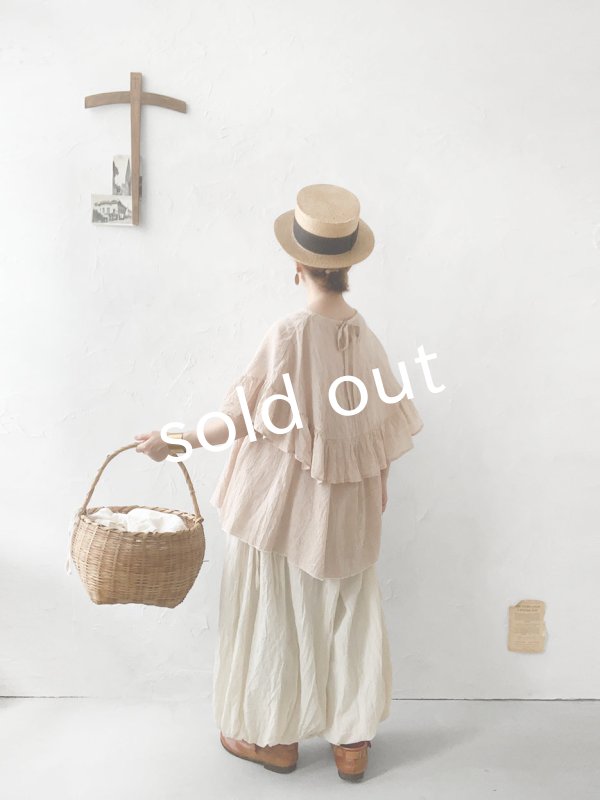 画像7: Avenue/フリルギャザーポンチョ・ベージュ (7)