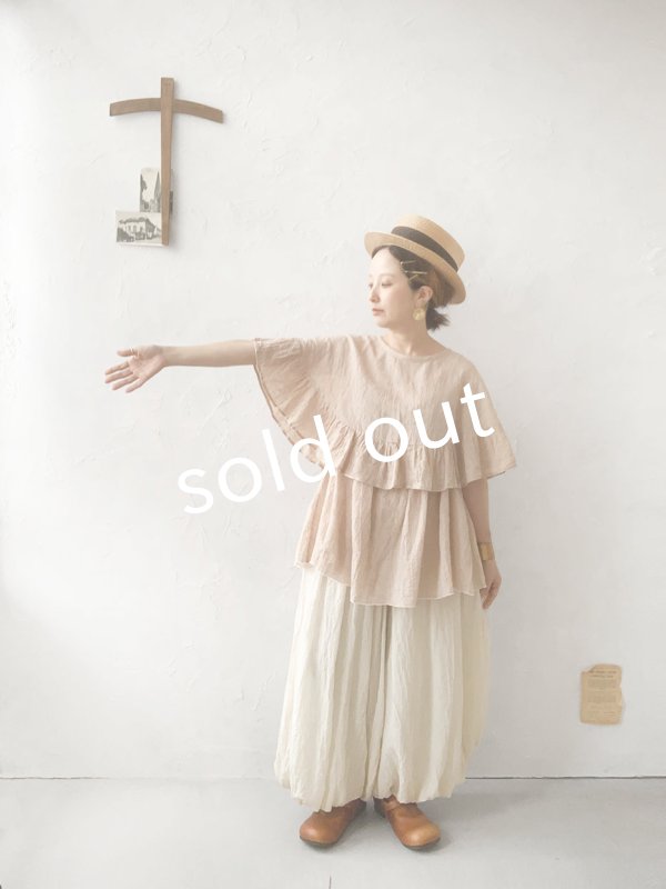 画像5: Avenue/フリルギャザーポンチョ・ベージュ (5)