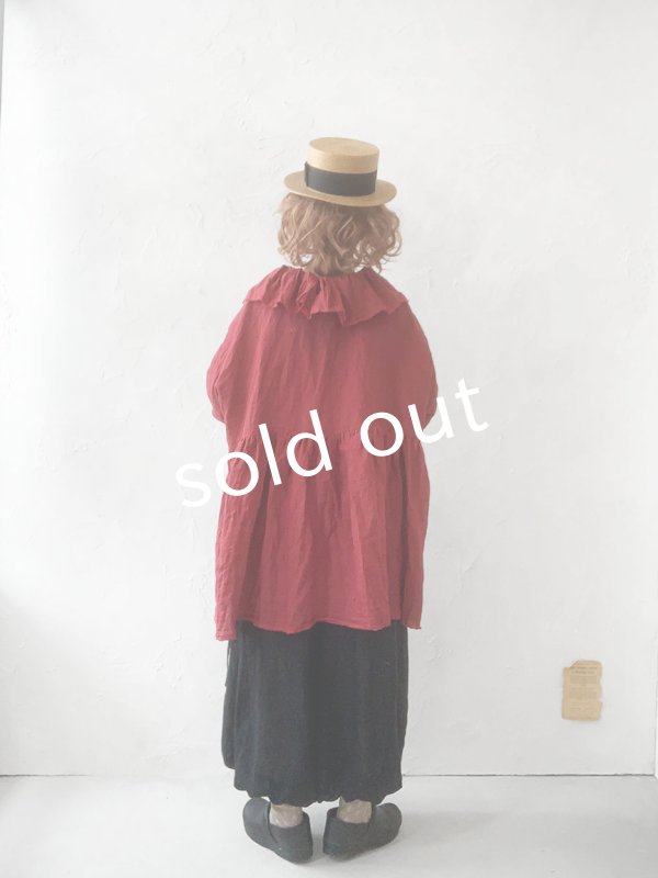 画像10: MARCHE' DE SOEUR／大きなラッフル襟プルオーバー・ファナージュダークレッド (10)