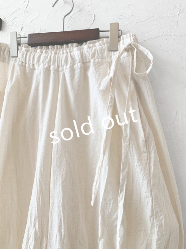 画像2: MARCHE' DE SOEUR/ ギャザーパンツ・ハーフリネンアイボリー (2)