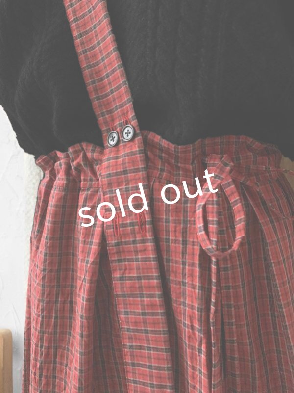 画像4: Reliure／ワンショルダースカート・赤チェック (4)
