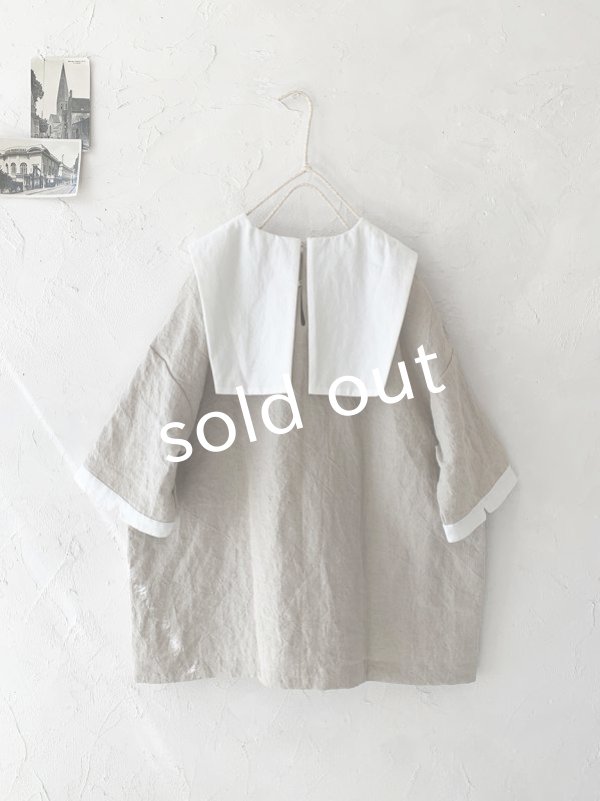 画像6: je suis comme je suis/ビブカラーブラウス・生成り (6)