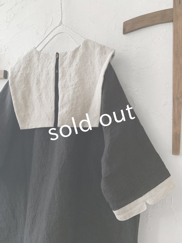 画像8: je suis comme je suis/ビブカラーブラウス・黒 (8)