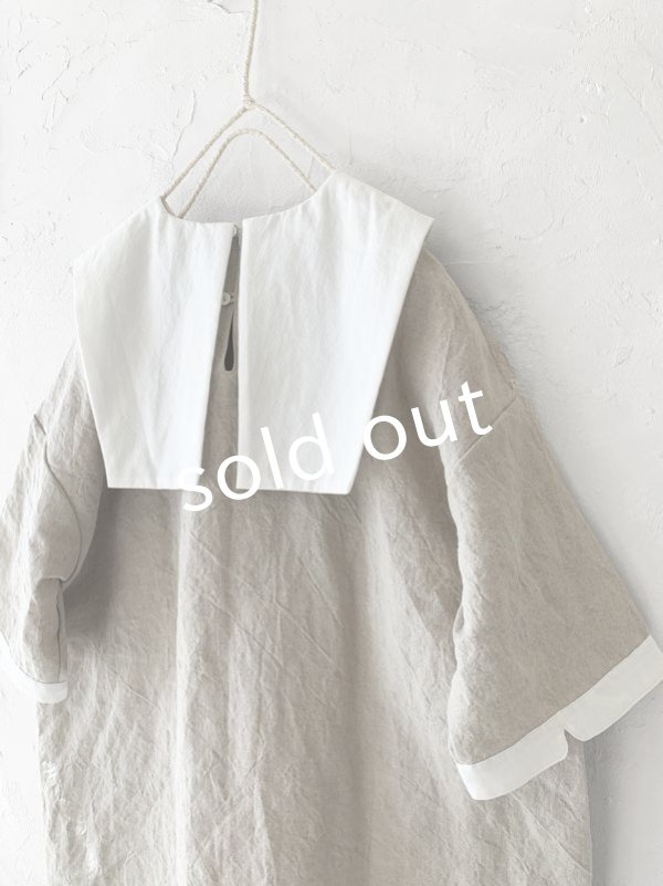 画像7: je suis comme je suis/ビブカラーブラウス・生成り (7)