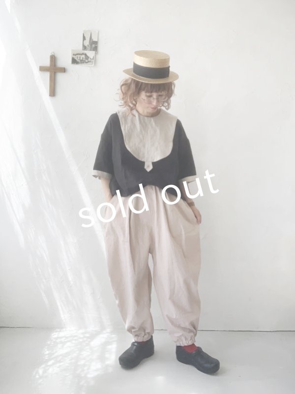 画像13: je suis comme je suis/ビブカラーブラウス・黒 (13)