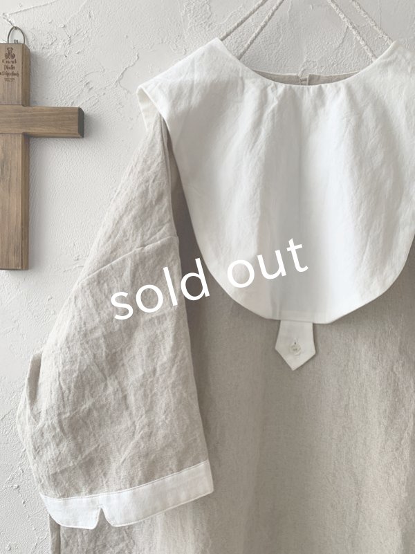 画像2: je suis comme je suis/ビブカラーブラウス・生成り (2)