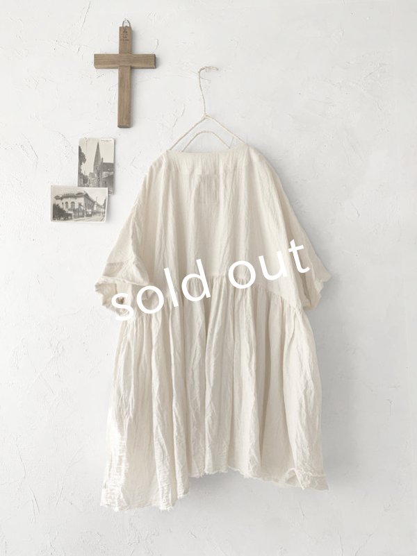 画像7: MARCHE' DE SOEUR/ ギャザープルオーバー・ハーフリネンアイボリー (7)