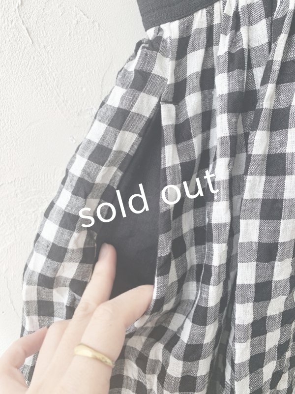 画像4: MARCHE' DE SOEUR／バッククロスワンピース・黒ギンガム (4)