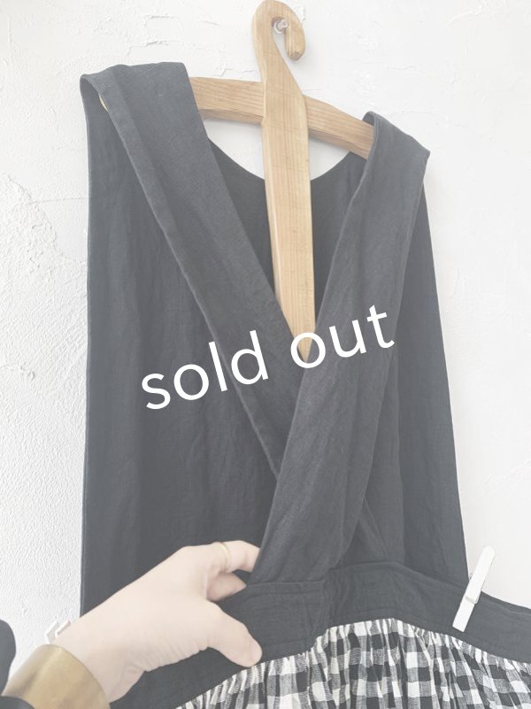 画像9: MARCHE' DE SOEUR／バッククロスワンピース・黒ギンガム (9)