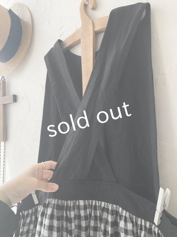 画像8: MARCHE' DE SOEUR／バッククロスワンピース・黒ギンガム (8)