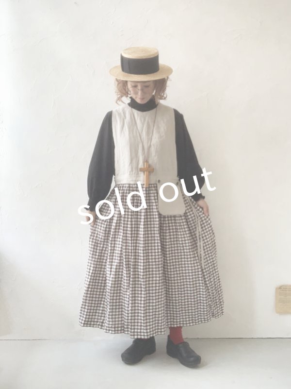画像11: MARCHE' DE SOEUR／バッククロスワンピース・チョコギンガム (11)
