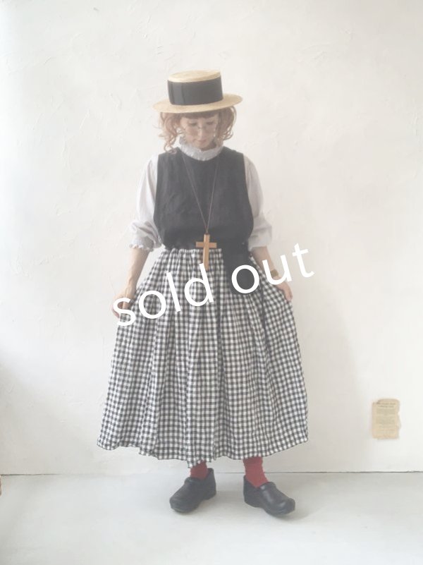 画像13: MARCHE' DE SOEUR／バッククロスワンピース・黒ギンガム (13)