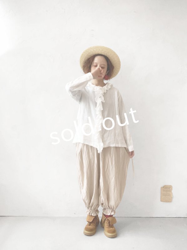 画像8: MARCHE' DE SOEUR/ ギャザーパンツ・ハーフリネンアイボリー (8)