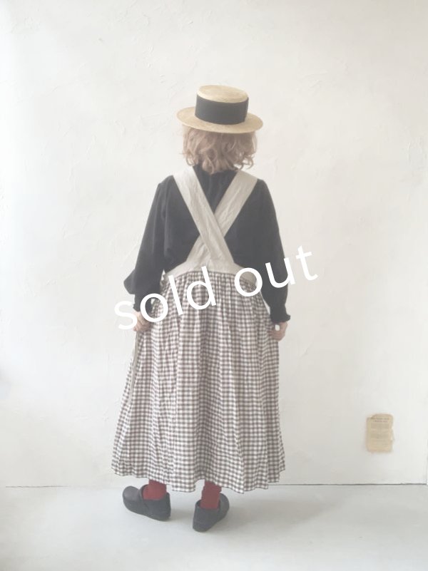 画像12: MARCHE' DE SOEUR／バッククロスワンピース・チョコギンガム (12)