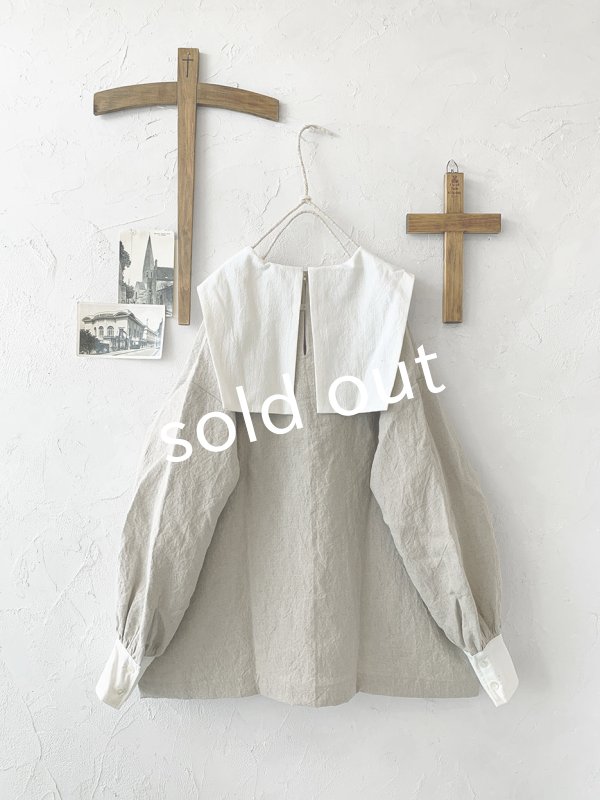 画像6: je suis comme je suis/ビブカラーブラウス・生成り×白襟 (6)