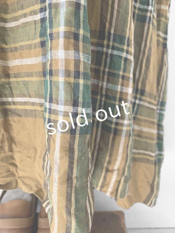 画像7: MARCHE' DE SOEUR／スキッパーギャザーワンピース・オータムチェック (7)