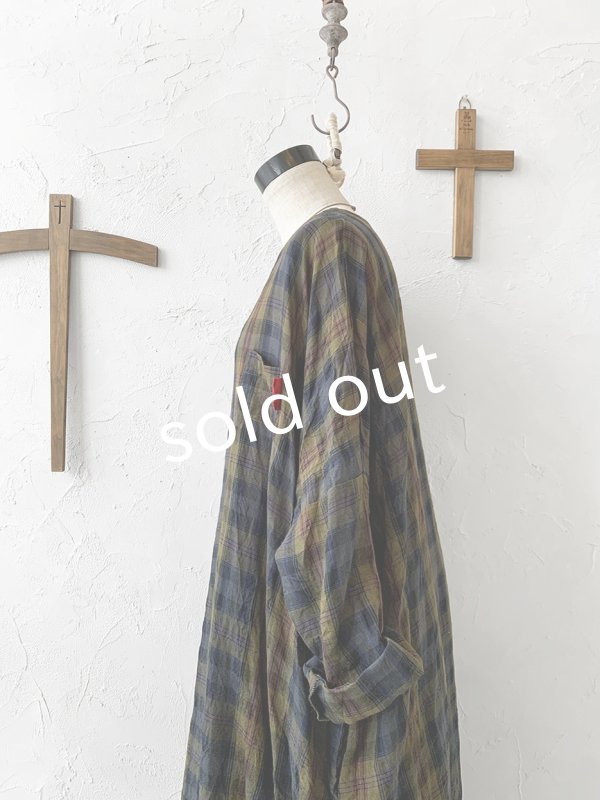 画像9: MARCHE' DE SOEUR／シンプルワンピース・カーキチェック (9)