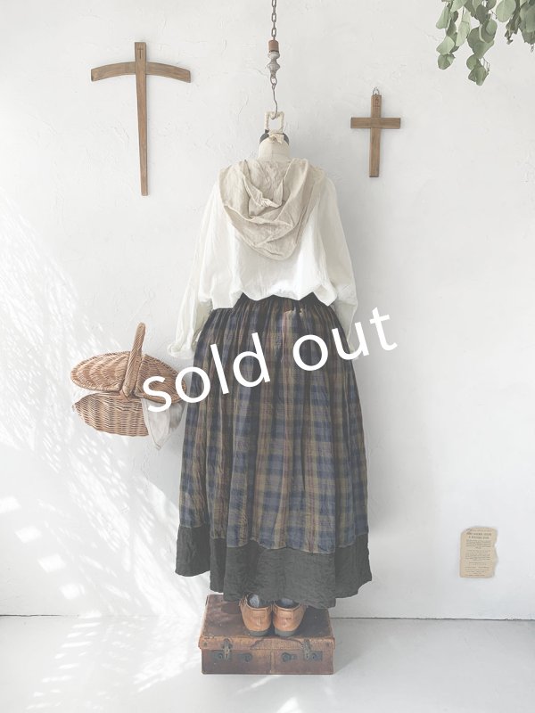 画像7: MARCHE' DE SOEUR／種蒔きポケットスカート・カーキチェック (7)