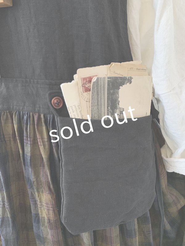 画像3: MARCHE' DE SOEUR／バッククロスワンピース・カーキチェック (3)