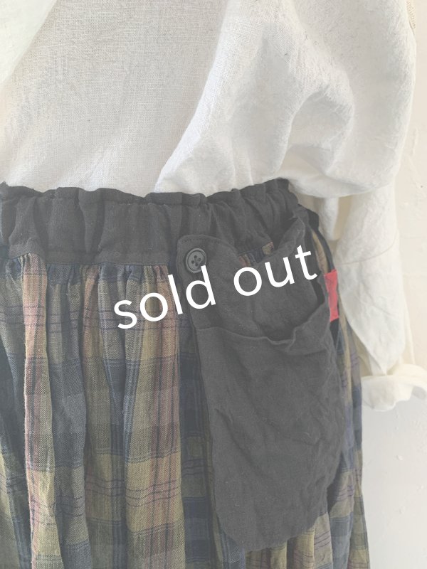画像8: MARCHE' DE SOEUR／種蒔きポケットスカート・カーキチェック (8)