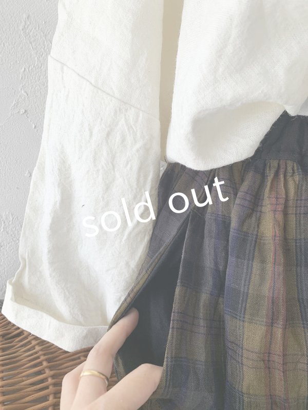画像5: MARCHE' DE SOEUR／種蒔きポケットスカート・カーキチェック (5)