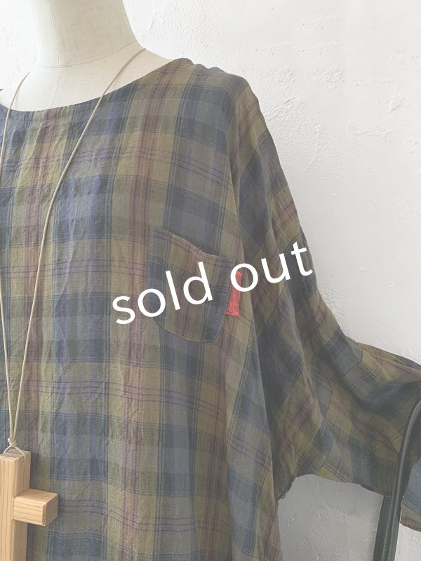 画像3: MARCHE' DE SOEUR／シンプルワンピース・カーキチェック (3)