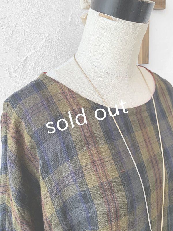 画像5: MARCHE' DE SOEUR／シンプルワンピース・カーキチェック (5)