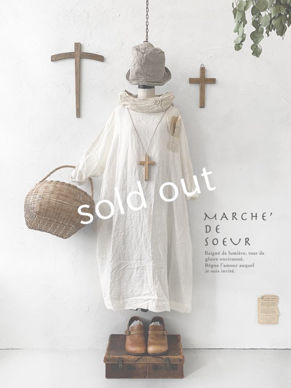 画像2: MARCHE' DE SOEUR／フードワンピース・オフ×ベージュ (2)