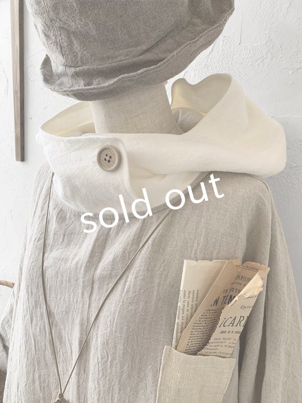 画像4: MARCHE' DE SOEUR／フードワンピース・生成り×オフ (4)