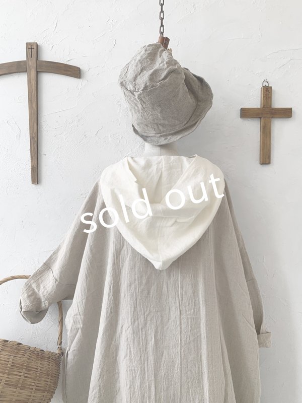 画像12: MARCHE' DE SOEUR／フードワンピース・生成り×オフ (12)