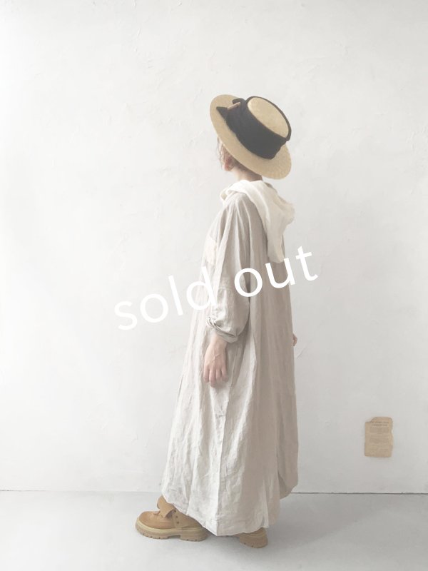 画像16: MARCHE' DE SOEUR／フードワンピース・生成り×オフ (16)